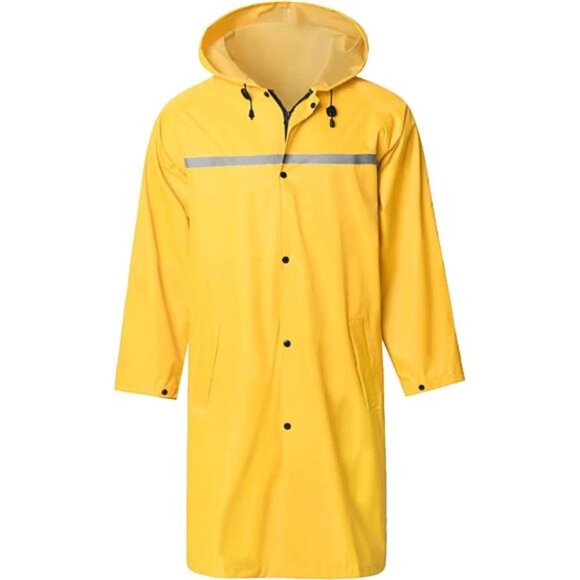 Other - Mens Long Hooded Safety Rain Jacket Waterproof Emergency Raincoat Poncho